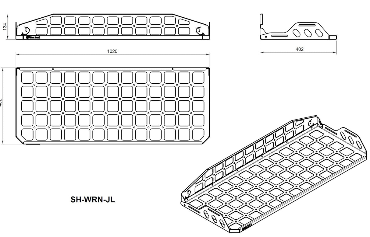 Roof Shelf - Wrangler JLU - Bison Gear