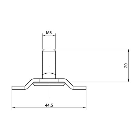 L - Track Stud 8x20mm - Bison Gear
