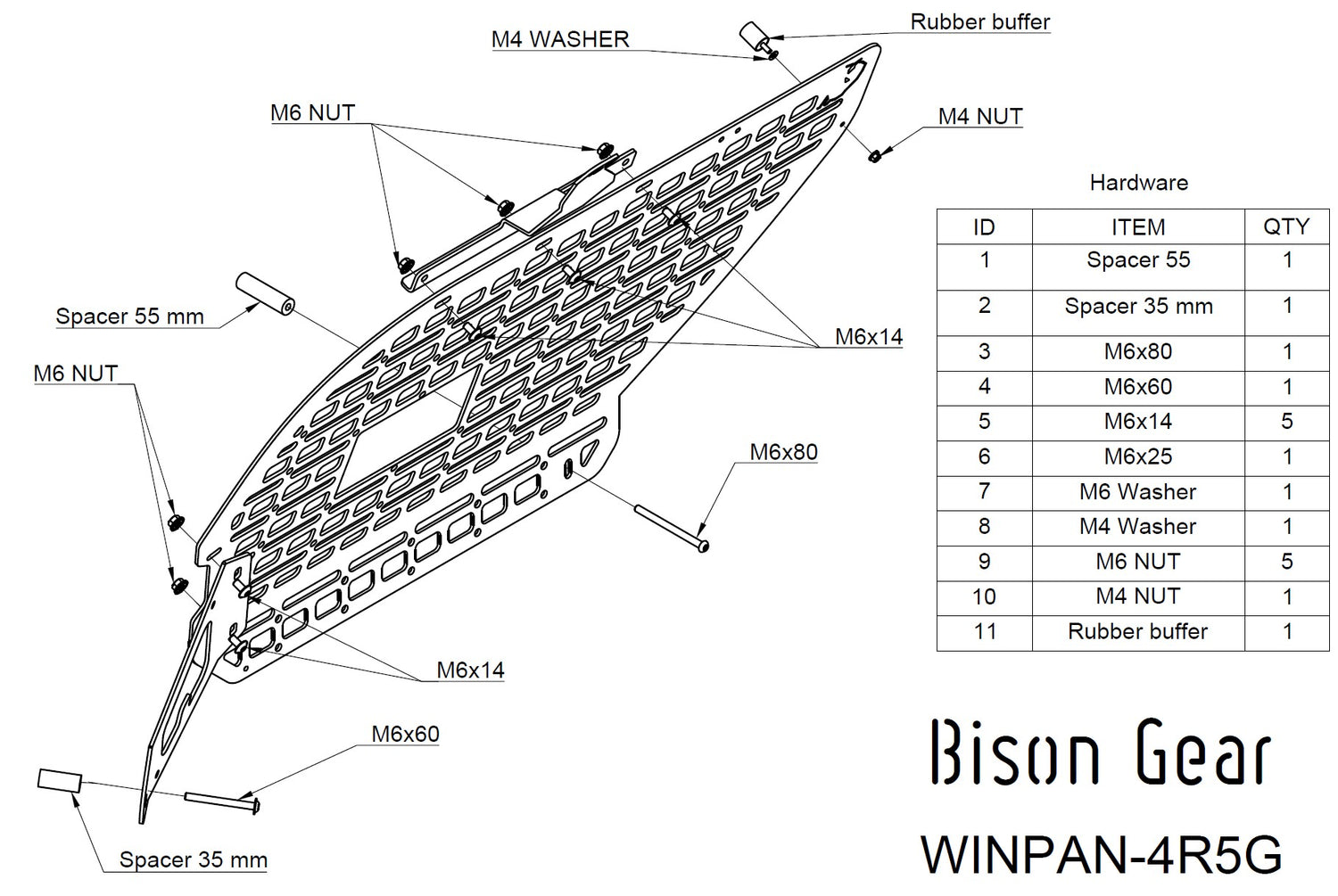 Internal MOLLE Panel - 4Runner 5th Gen - Bison Gear