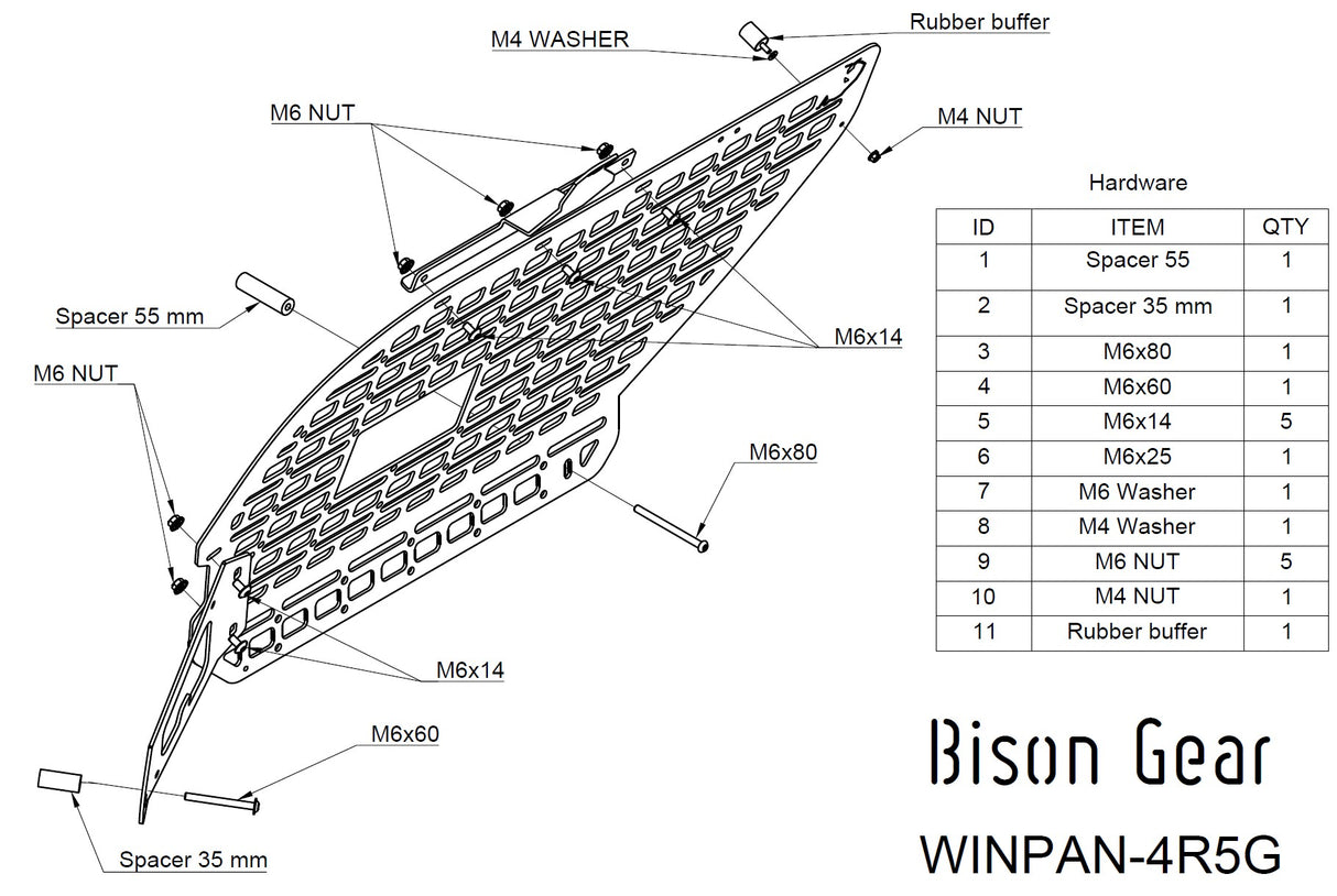 Internal MOLLE Panel - 4Runner 5th Gen - Bison Gear