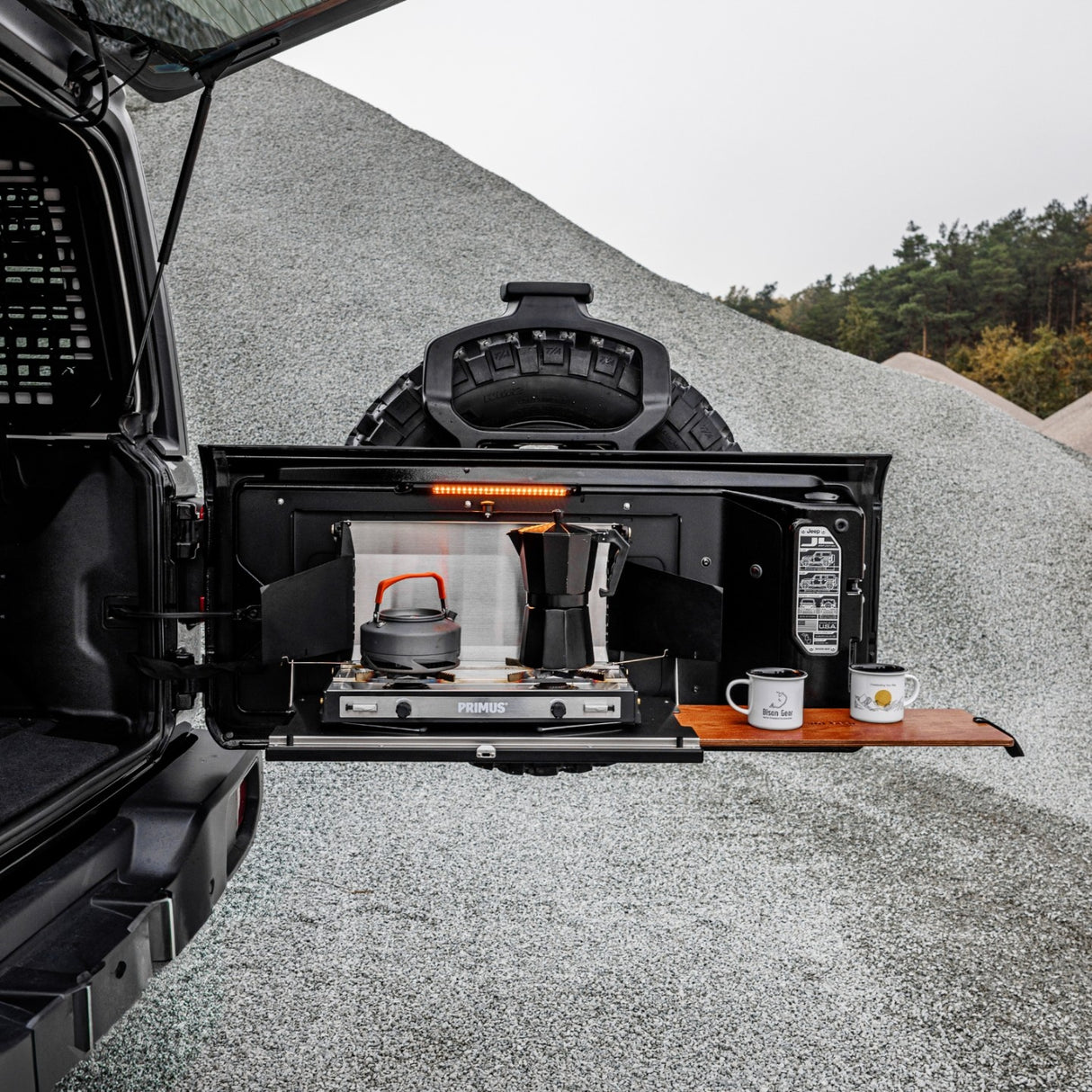 Drop Down Tailgate Table - JEEP Wrangler-1-Bison Gear