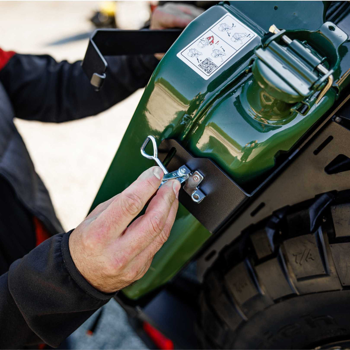 SET: Universal Wheel Mount with Strap and Jerry Can Mount-9-Bison Gear