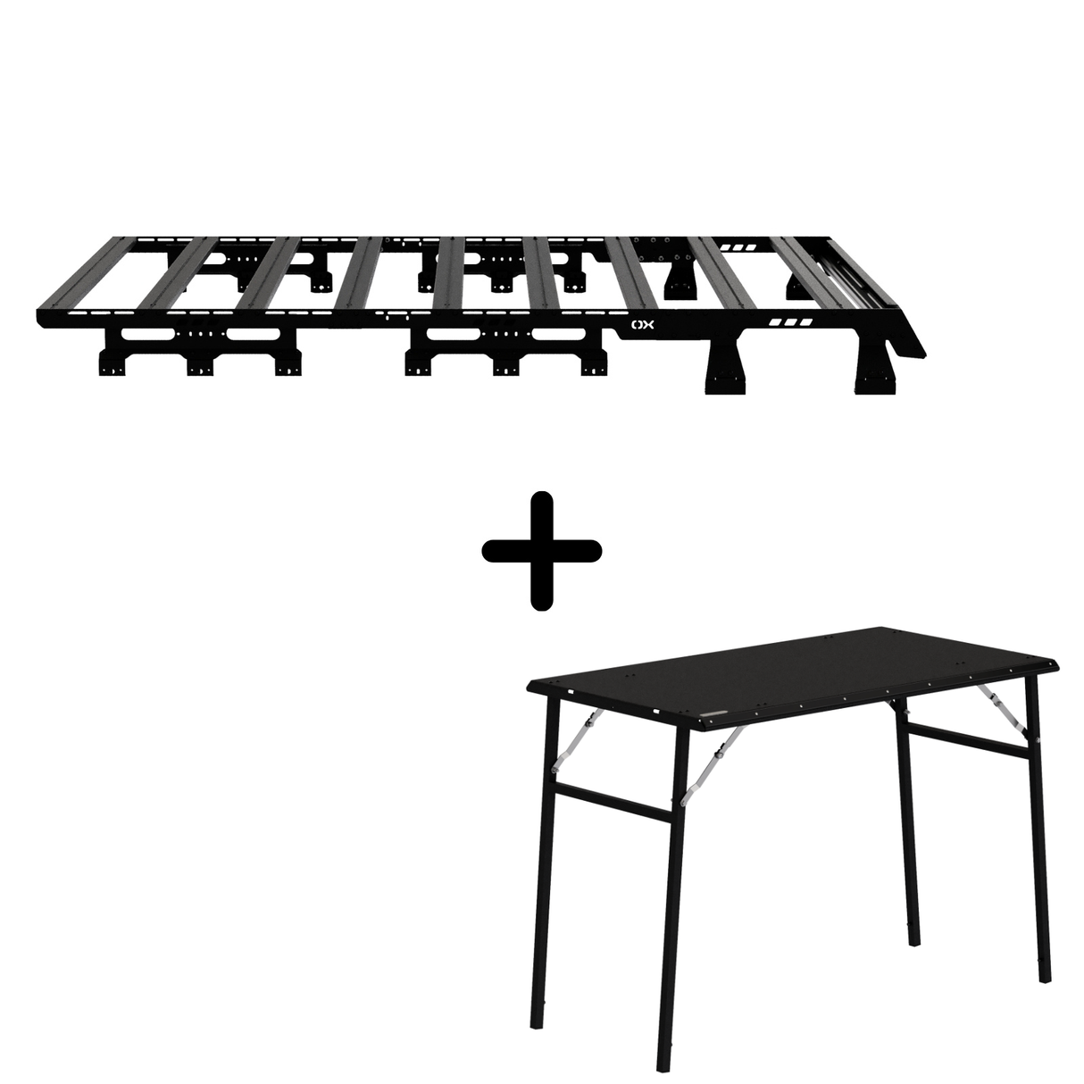SET: 1/1 OX PRO Roof Rack + Camping Table - Grenadier