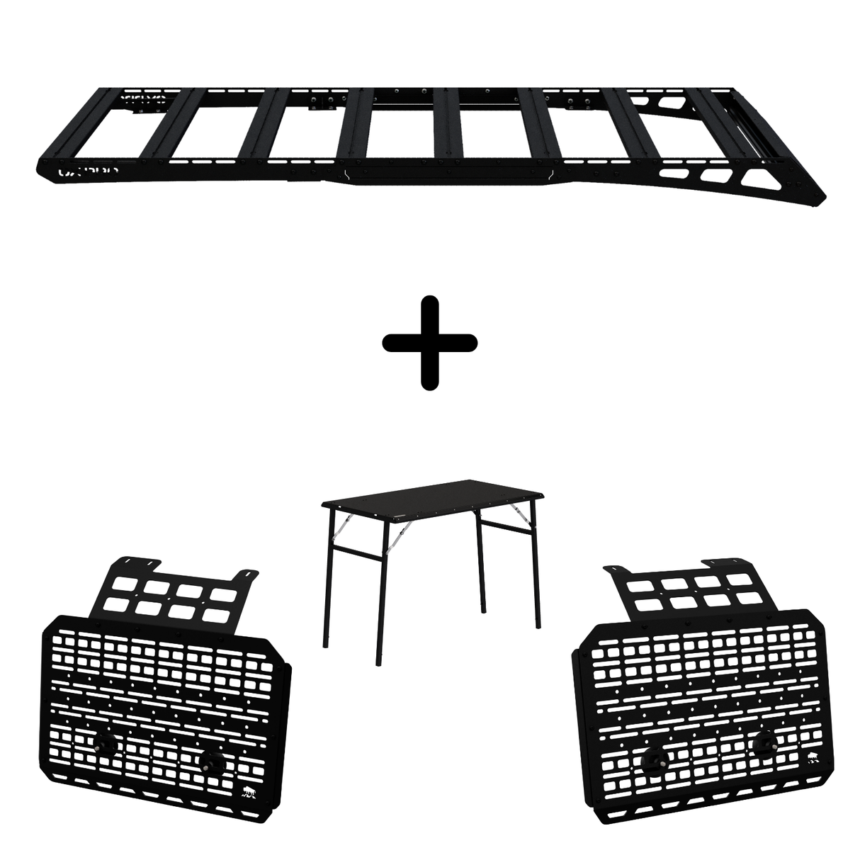 SET: OX PRO Roof Rack + 2 x NEW Panels (Left + Right) + Table - Defender L663 (110)
