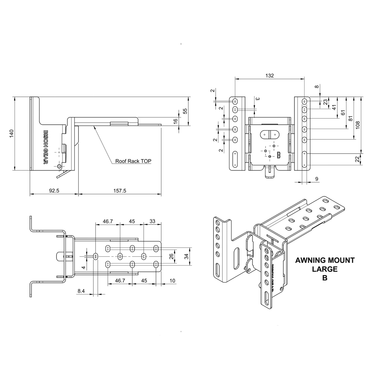 Awning Mount - Quick Release - Bison Gear