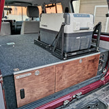 Tilted fridge slider with gas struts
