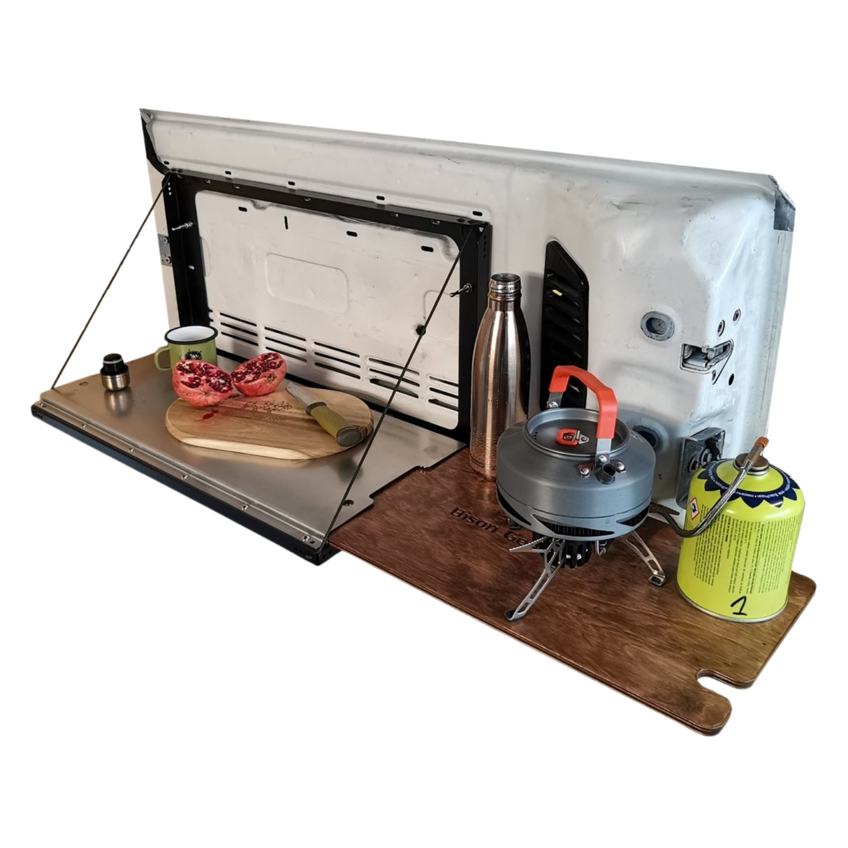 OUTLET: Drop Down Tailgate Table - JEEP Wrangler - Bison Gear