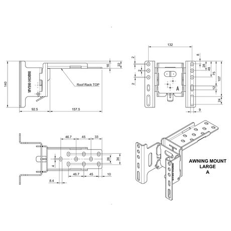 Awning Mount - Quick Release-6-Bison Gear