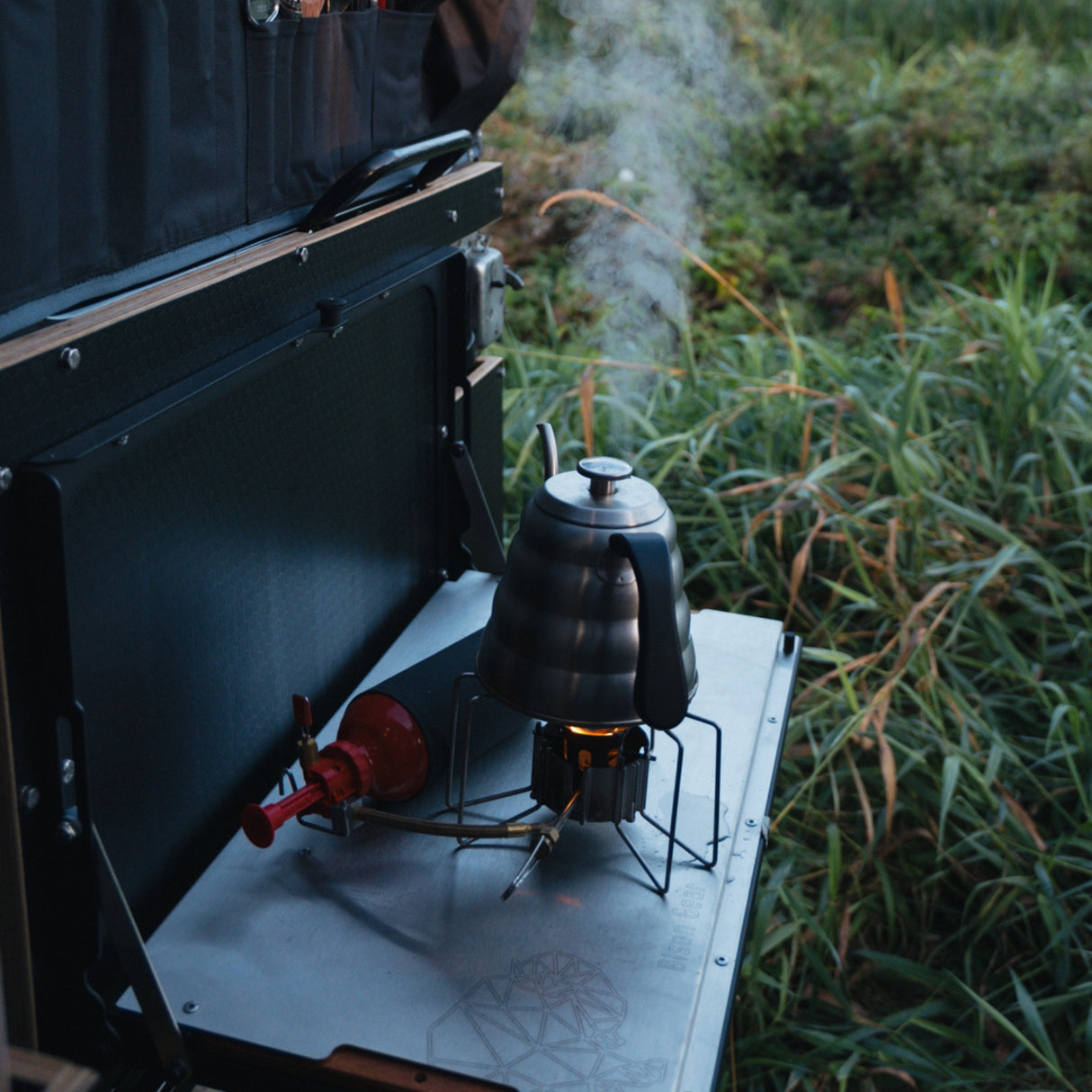 Drop-Down Tailgate Table - Defender (L663)-4-Bison Gear