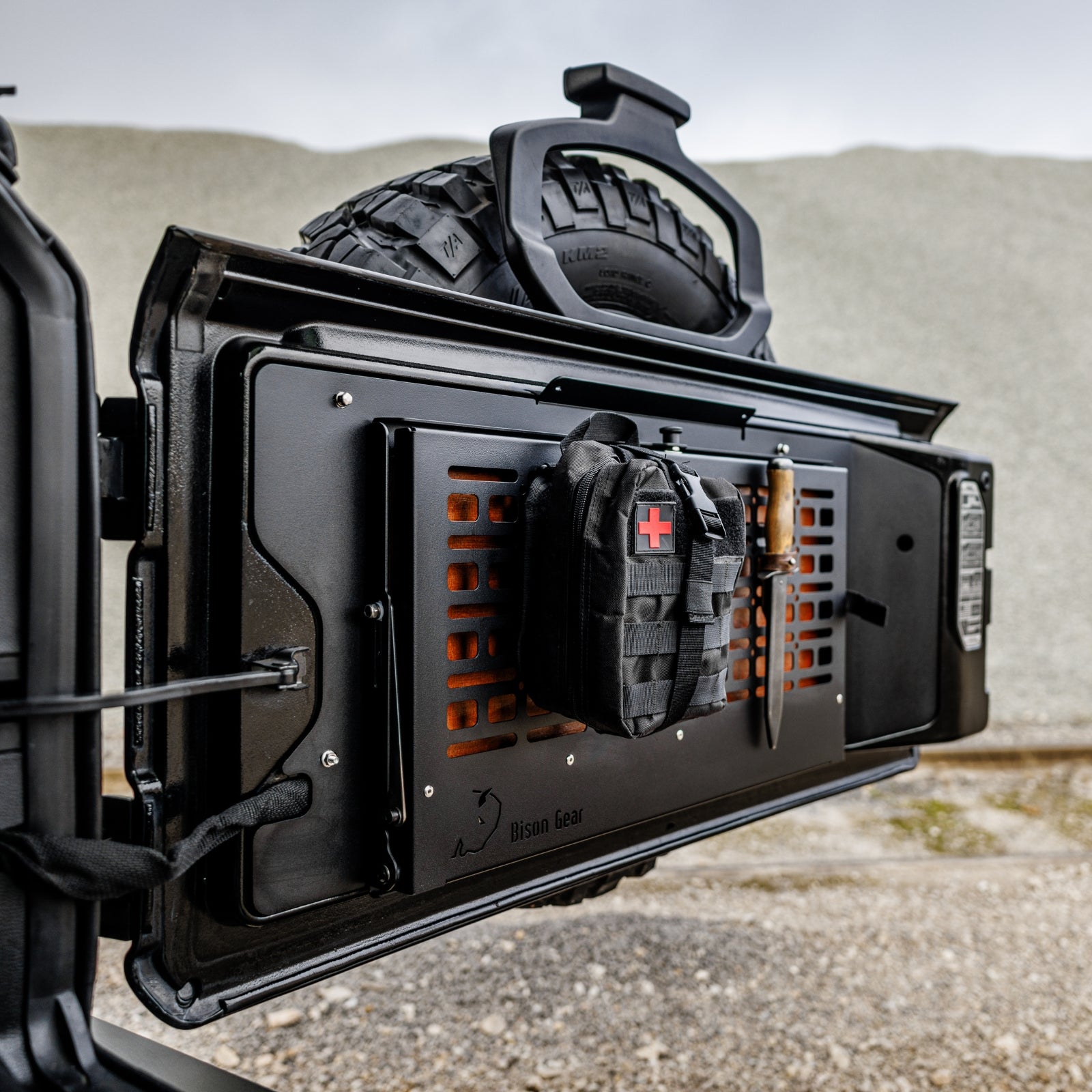 Bison Gear Drop-Down Tailgate Table - JEEP Wrangler