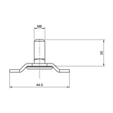 L-Track Stud 8x20mm-4-Bison Gear