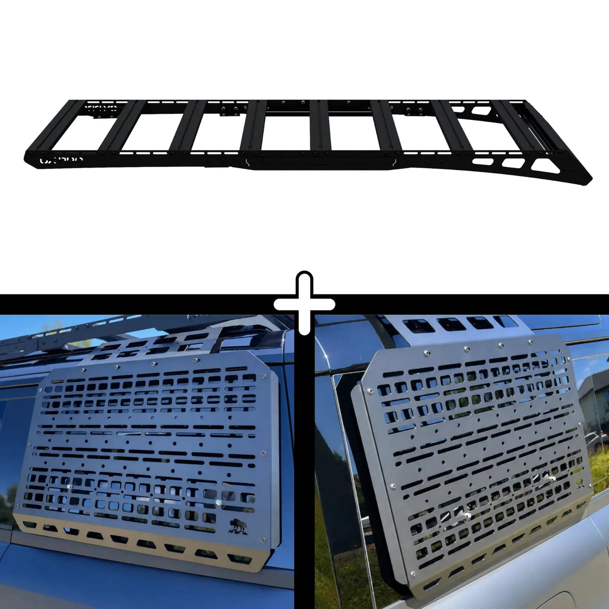 ZESTAW: Bagażnik Dachowy OX PRO + 2x Panele MOLLE - Defender L663 (110)