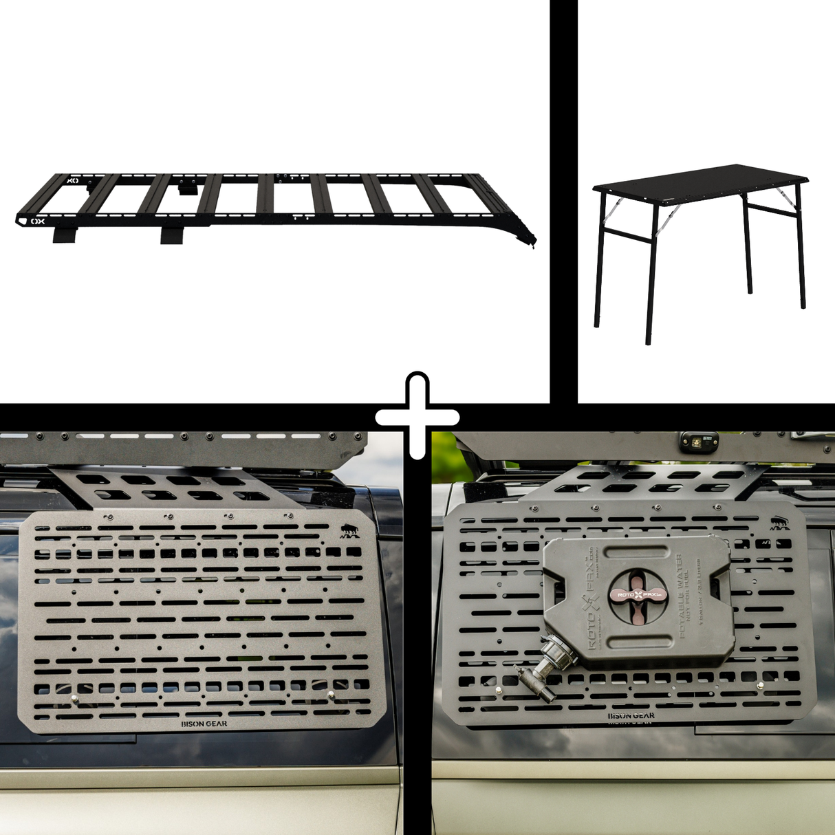 SET: OX PRO Roof Rack + 2 x Panels (Left + Right) + Table - Defender L663 (110)
