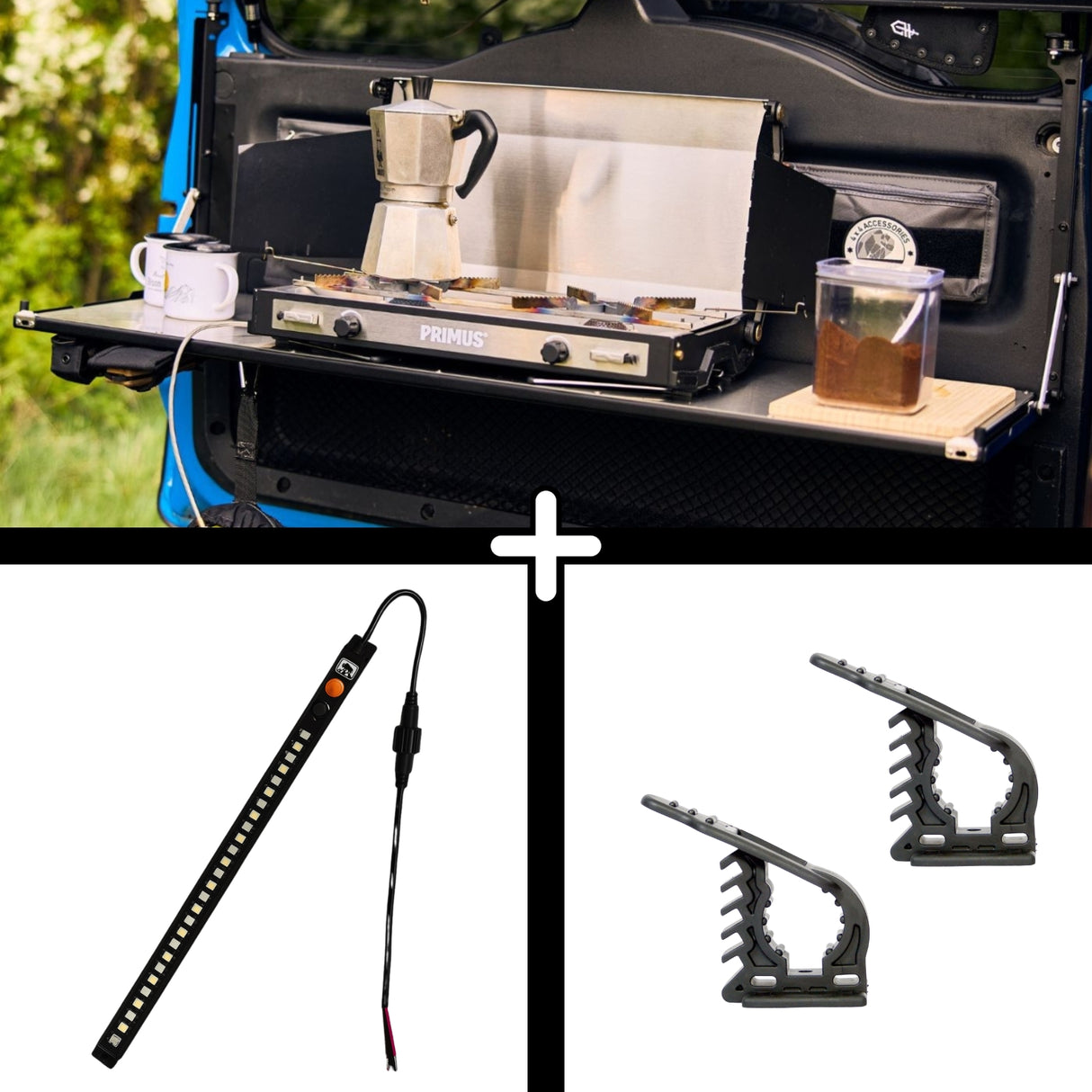 SET: Drop-Down Tailgate Table + STORK Small + FitRub 32-45 mm (2-pack)-1-Bison Gear