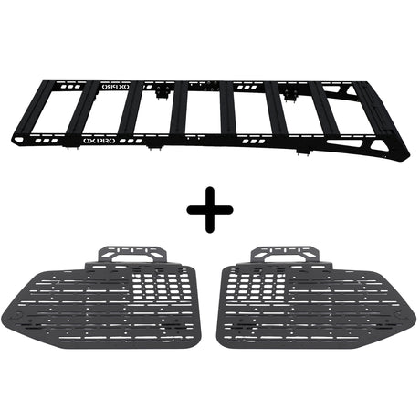 SET: OX PRO Roof Rack + 2 MOLLE Panels (Left + Right) - LC120/GX470-1-Bison Gear