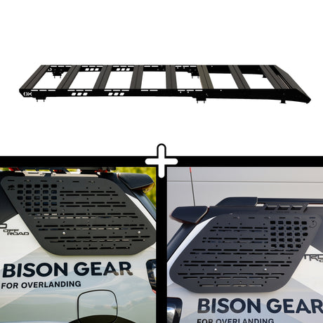SET: OX PRO Roof Rack + 2x FACTORY RAILS MOLLE Panels (Left+Right) - 4Runner 5th Gen-1-Bison Gear