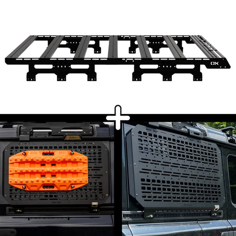 SET: OX PRO Roof Rack 3/4 + 2x MOLLE Panels - Grenadier-1-Bison Gear