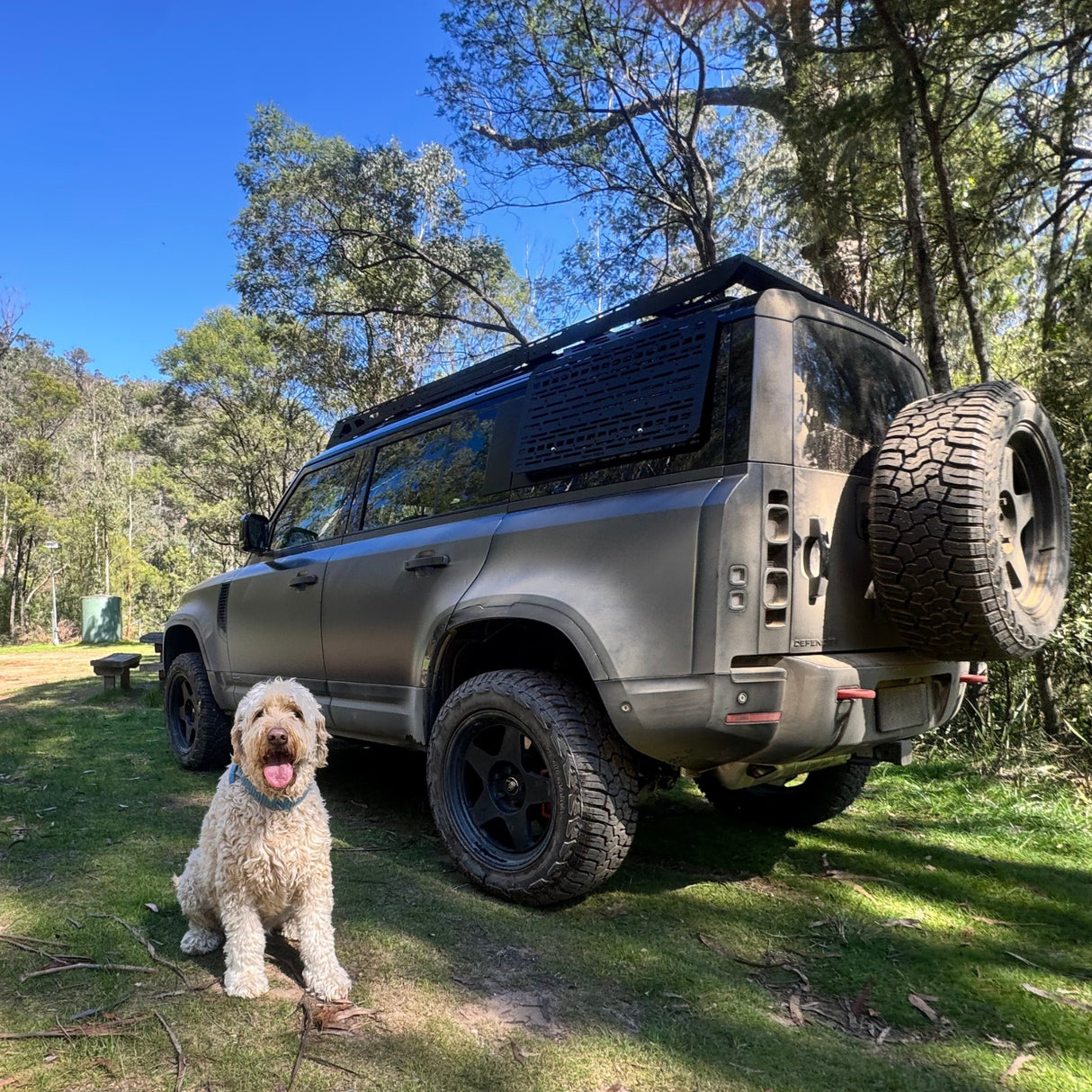 SET: OX PRO Roof Rack + Camping Table - Defender (L663) 110-7-Bison Gear