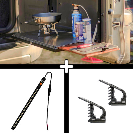 SET: Universal Drop-Down Tailgate Table + STORK Small + FitRub 32-45 mm (2-pack)-1-Bison Gear