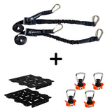 SET: OX PRO Roof Rack Panels (2 pcs) + BOA Straps (2 pcs) + Tie Down Points AIRLINE (4 pcs)