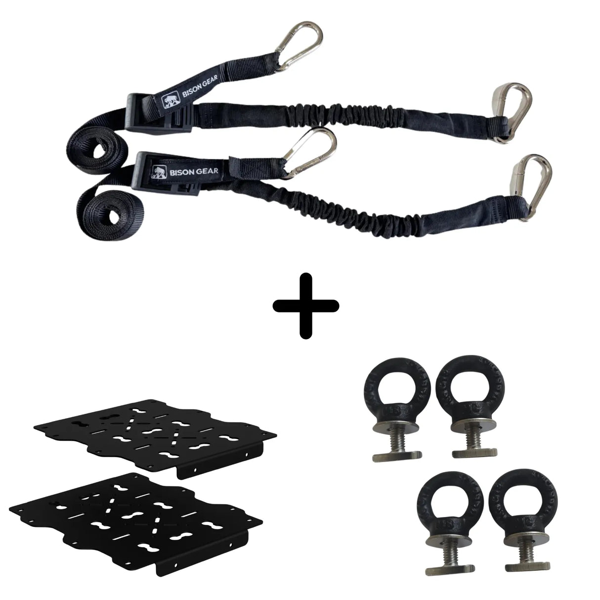 SET: OX PRO Roof Rack Panels (2 pcs) + BOA Straps (2 pcs) + Tie Down Points (4 pcs)