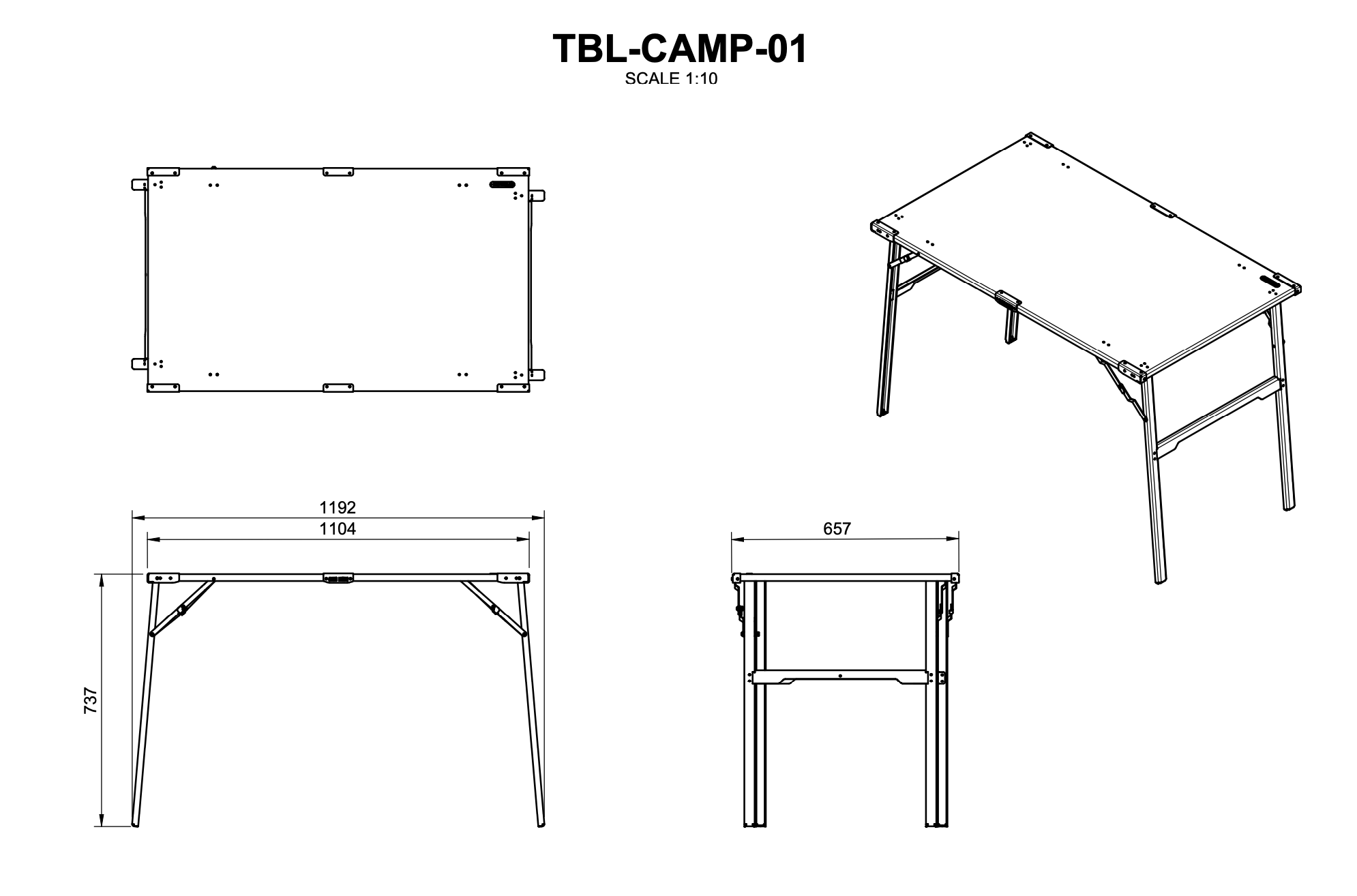 Camping Table dimensions